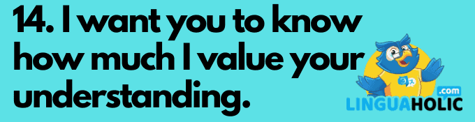 Thank You for your understanding alternative "I want you to know how much I value your understanding."