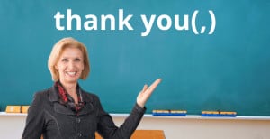 Comma after "thank you"