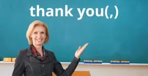 Comma after "thank you"