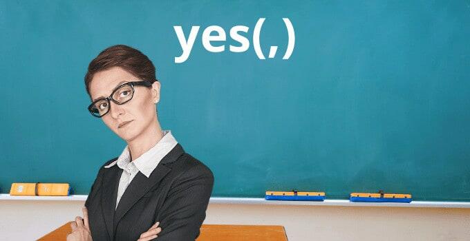 Comma after “yes”: Rules & Examples