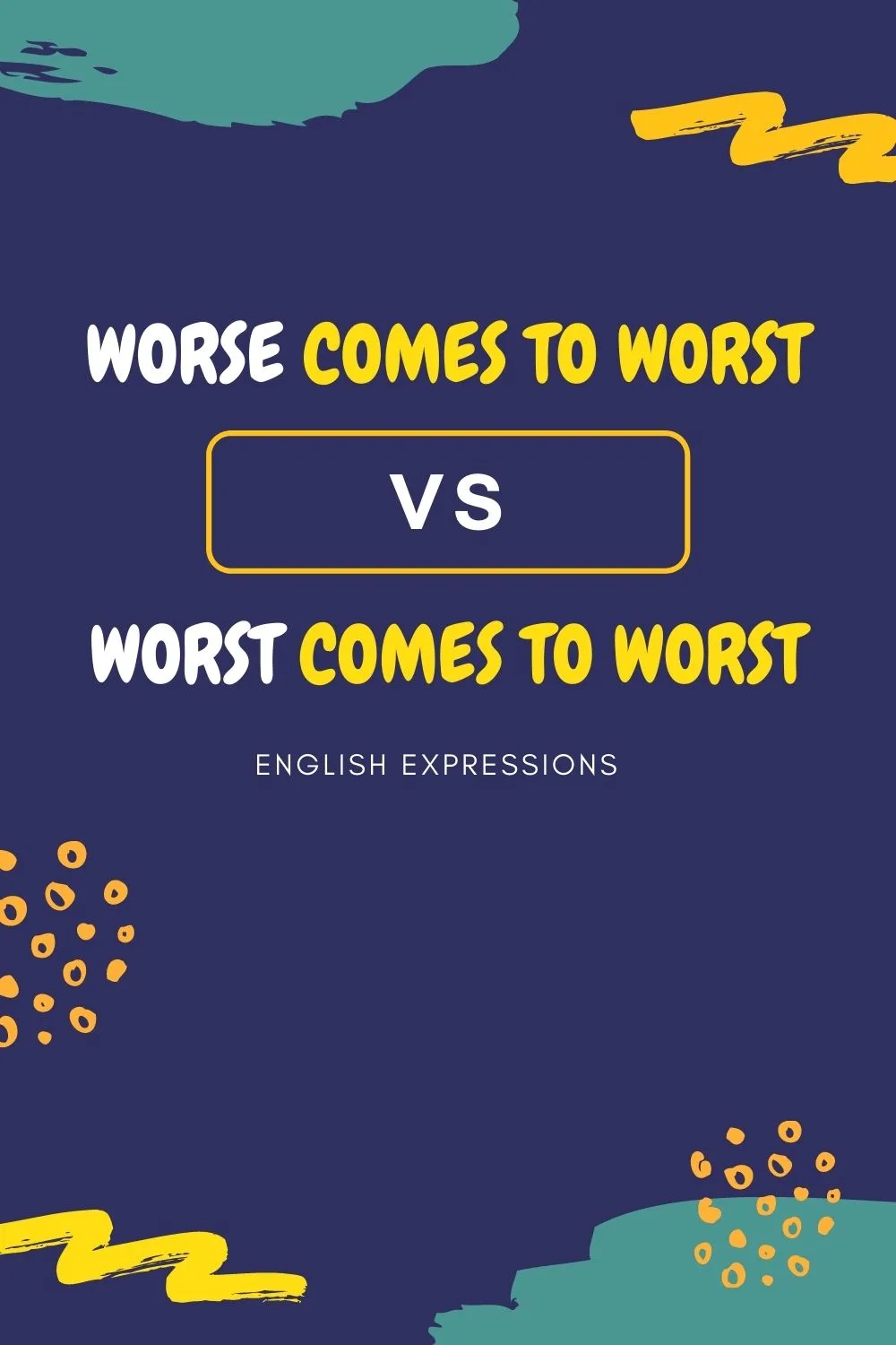 Worse comes to worst vs. worst comes to worst