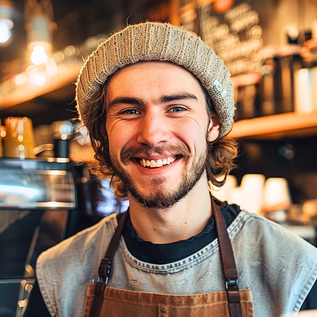 A Male Barista in A Coffee Shop