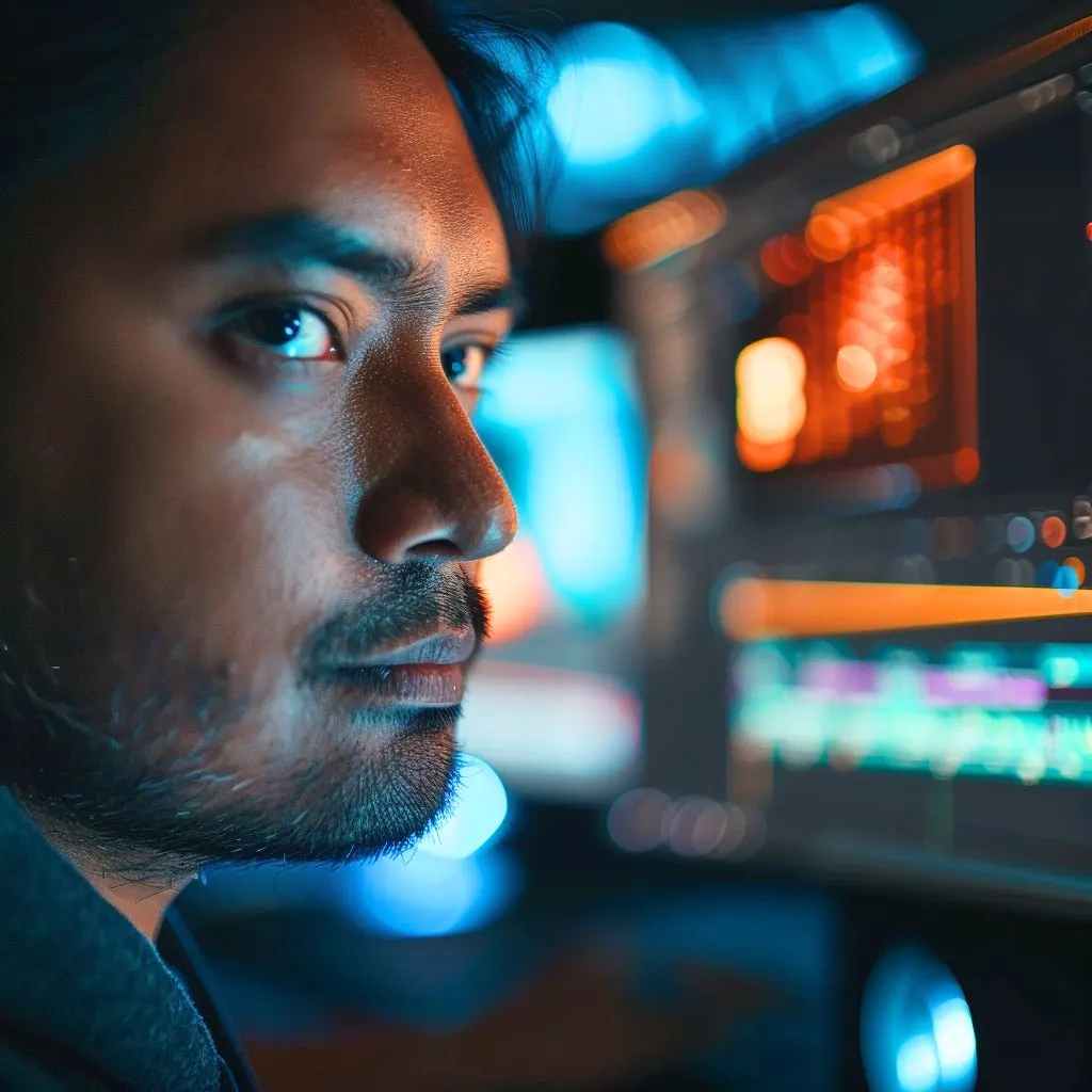 A Video Editor In Front of the Computer