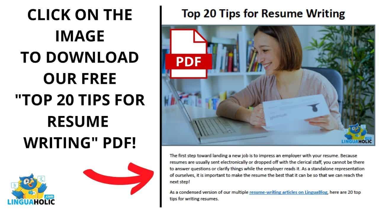 Top 20 Tips for Resume Writing PDF