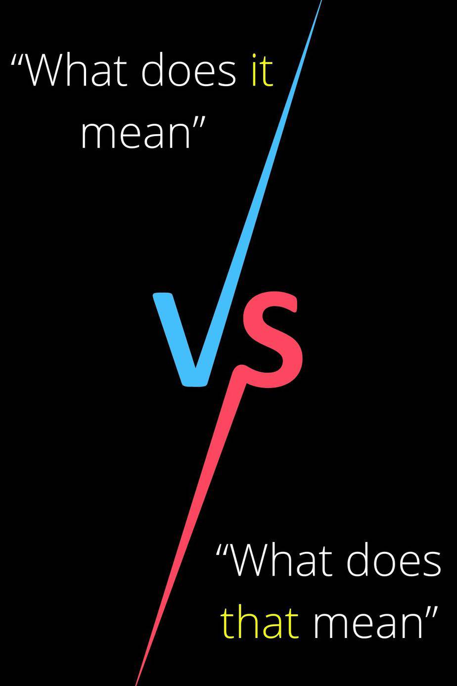"What does it mean" vs. "What does that mean" — 101 Guide