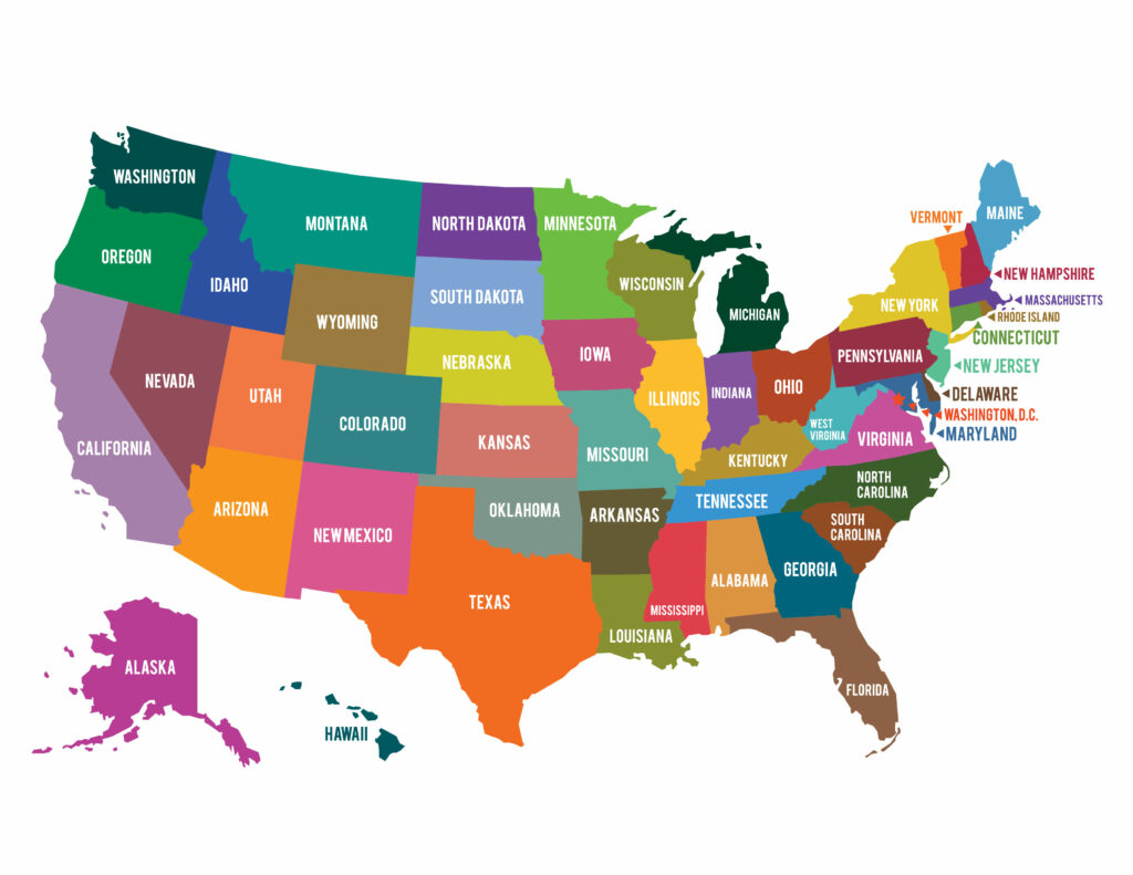 50 States Map USA 1024x791 