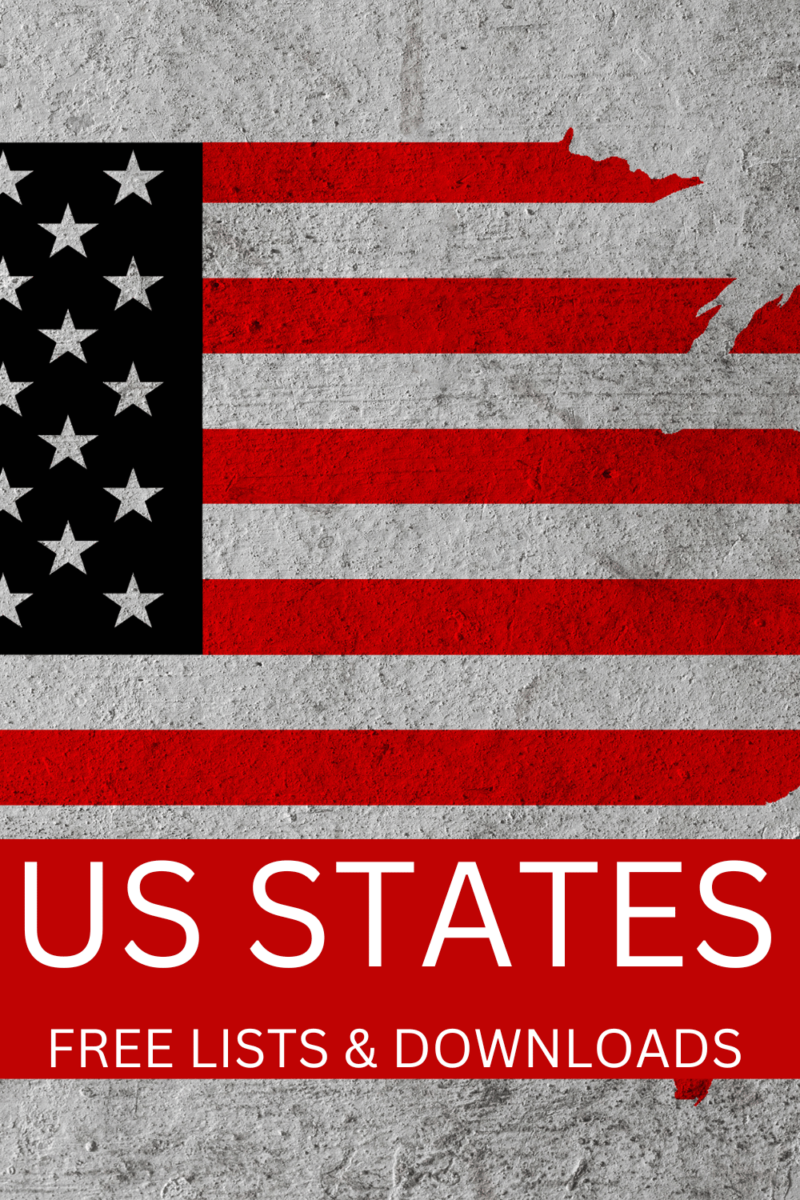 50 US States List — Alphabetical Order (Word, PDF, Excel)