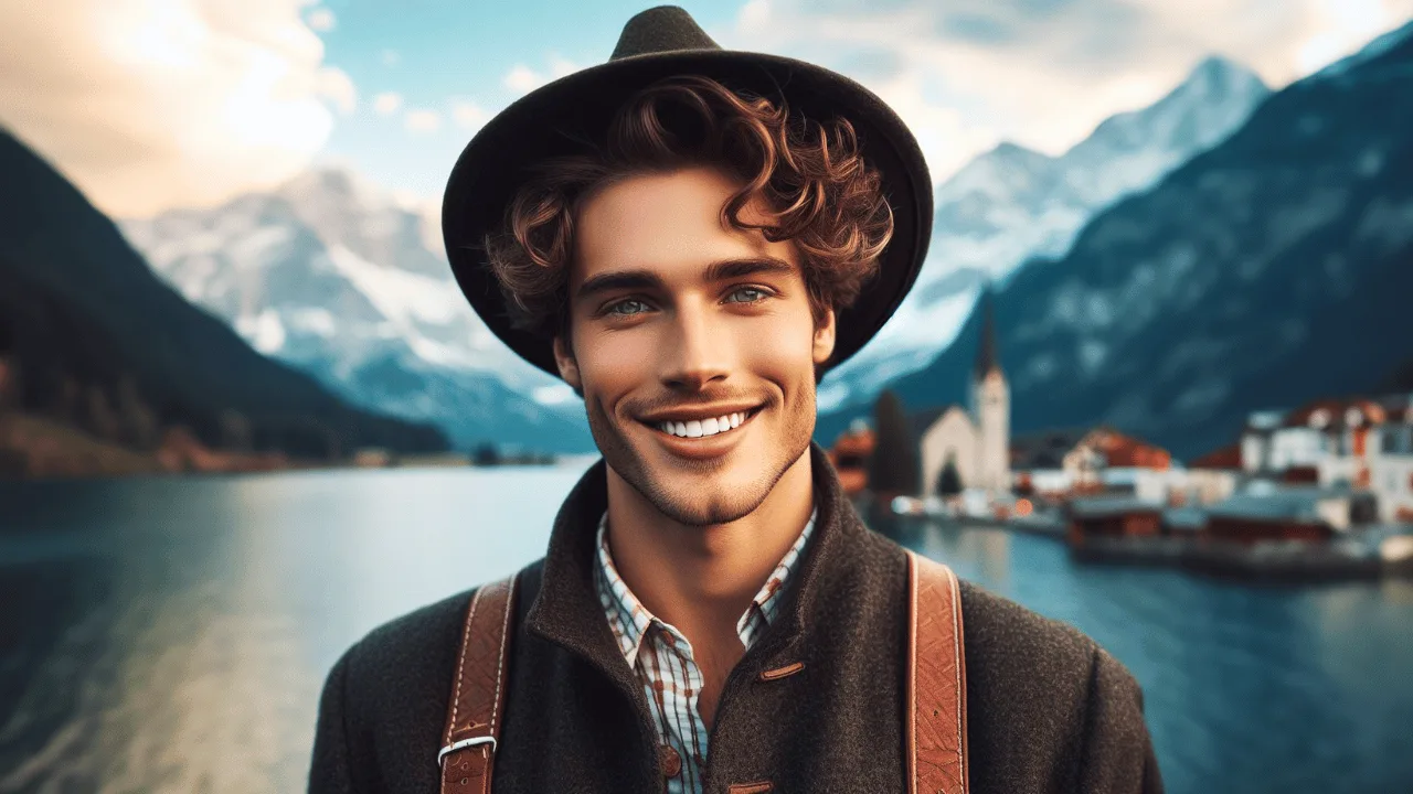 The photo is showing a handsome lad out of South Tyrol, aka a "Fescher Bua."