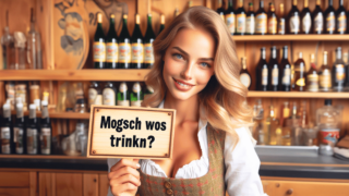 A beautiful South Tyrolean Lady asking if you want to have a drink (Mogsch wos trinkn in Tyrolean)
