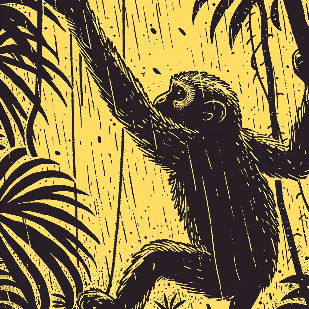 A Monkey Swinging Through the Jungle