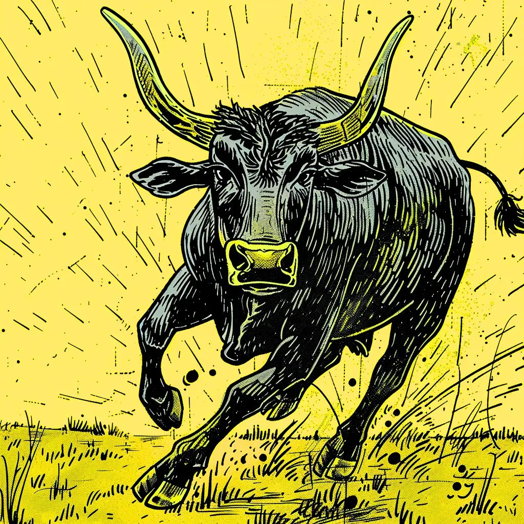 A running Bull