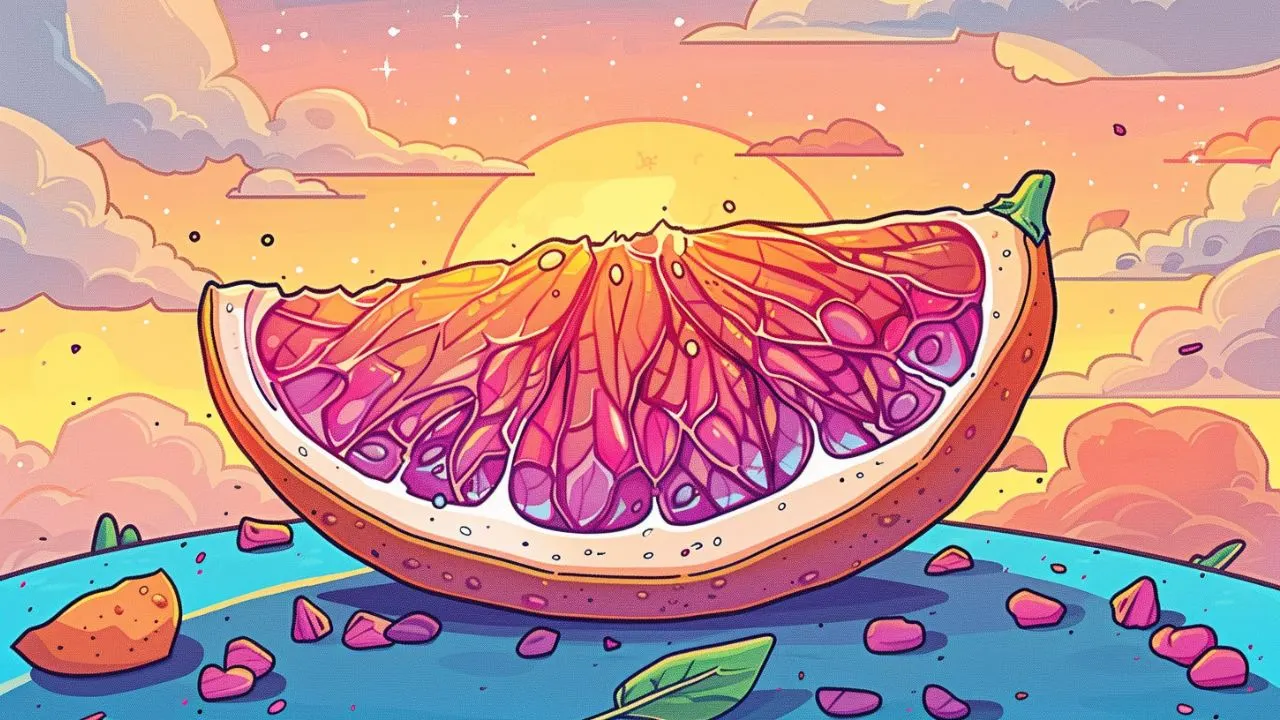 an illustration of a grapefruit