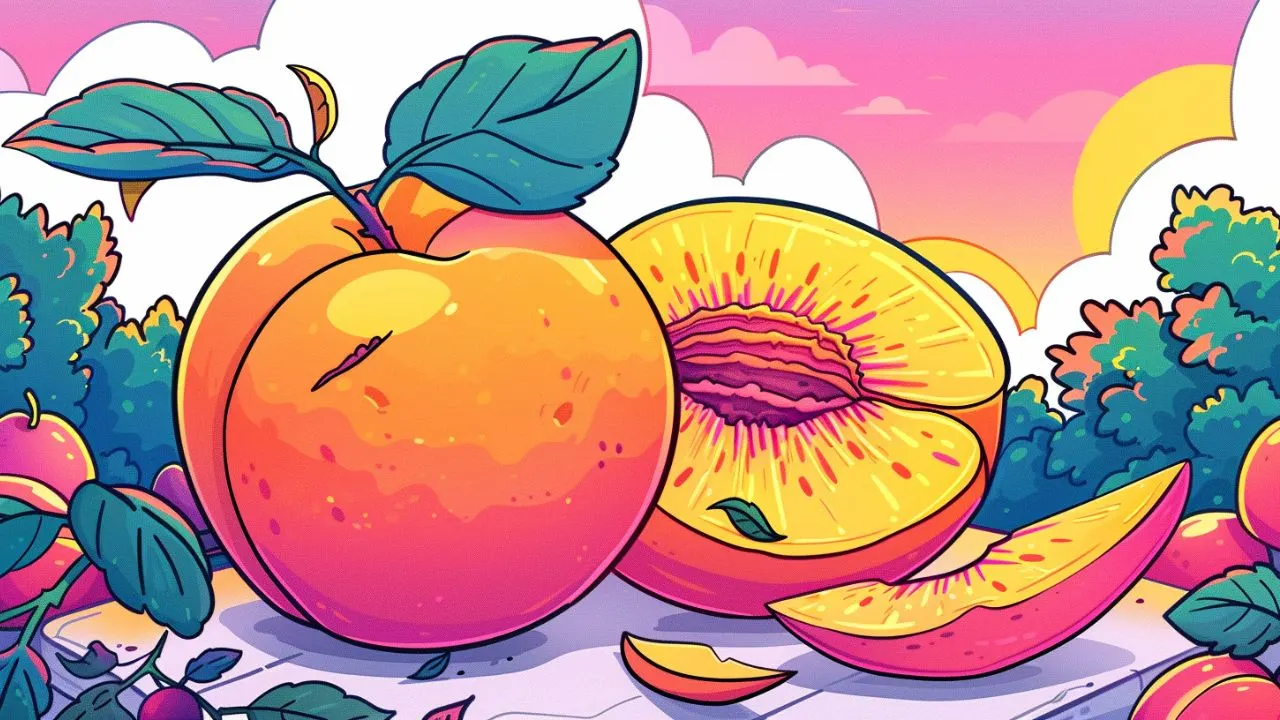 an illustration of a peach