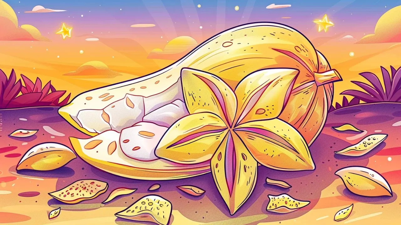 an illustration of a star fruit