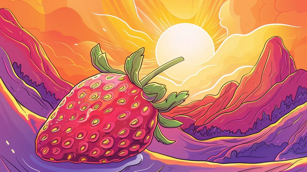 an illustration of a strawberry