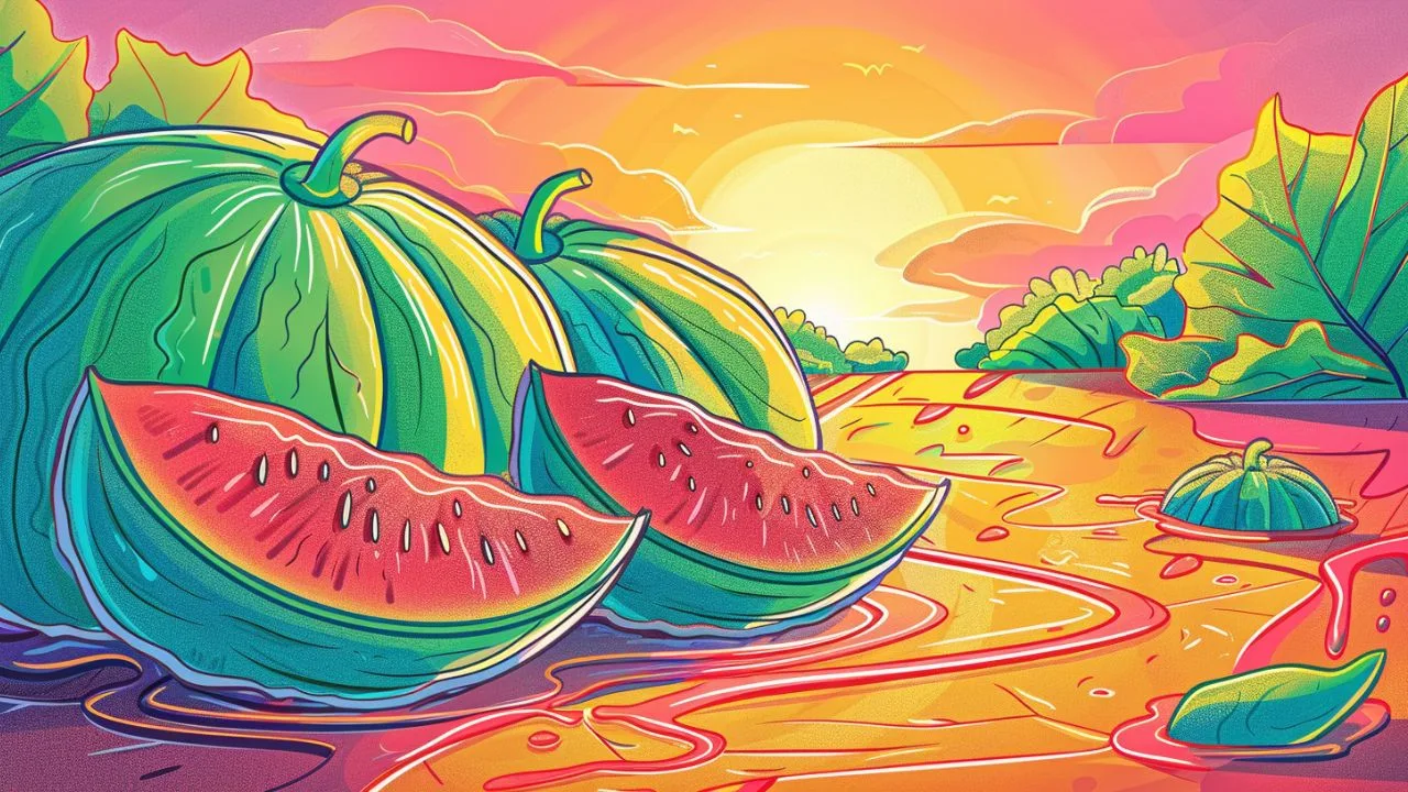 an illustration of watermelons