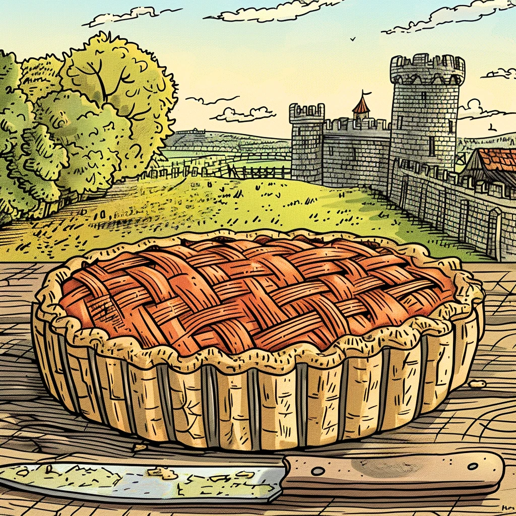 A Pie in a Medieval Setting (Castle in the Background)