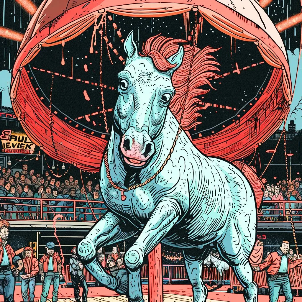 A Pony Performing a Trick in the Circus