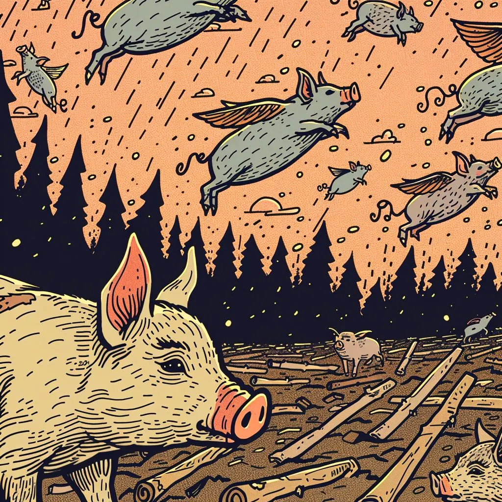 An Image of Flying Pigs