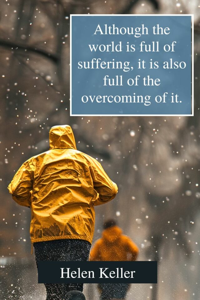 A close-up of a brick wall, layered with subtle cracks, bearing the marks of years of weathering, juxtaposed against a quote emphasizing steadfast perseverance